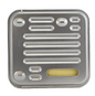 Top view of metallic A604 transmission filter on white background
